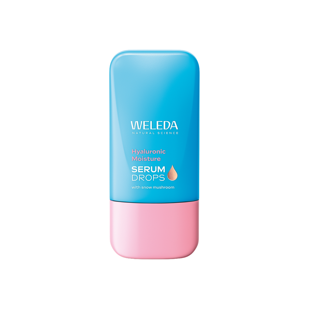 A supplement container of Hyaluronic Moisture Serum Booster Drops by Weleda