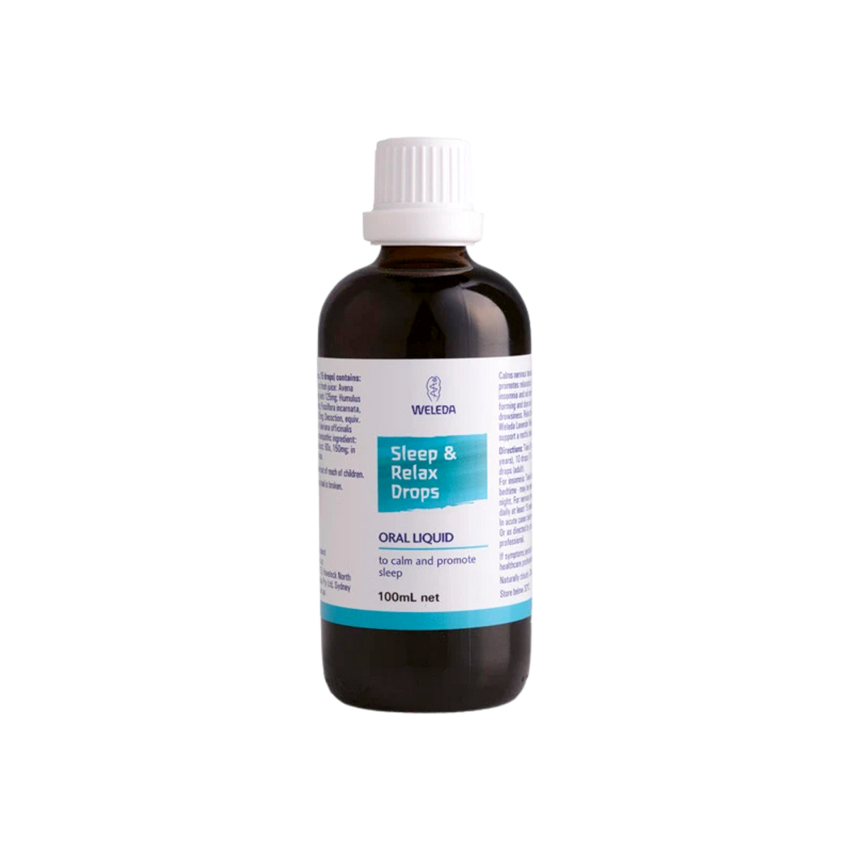 A supplement container of Sleep & Relax Drops (100ml) by Weleda