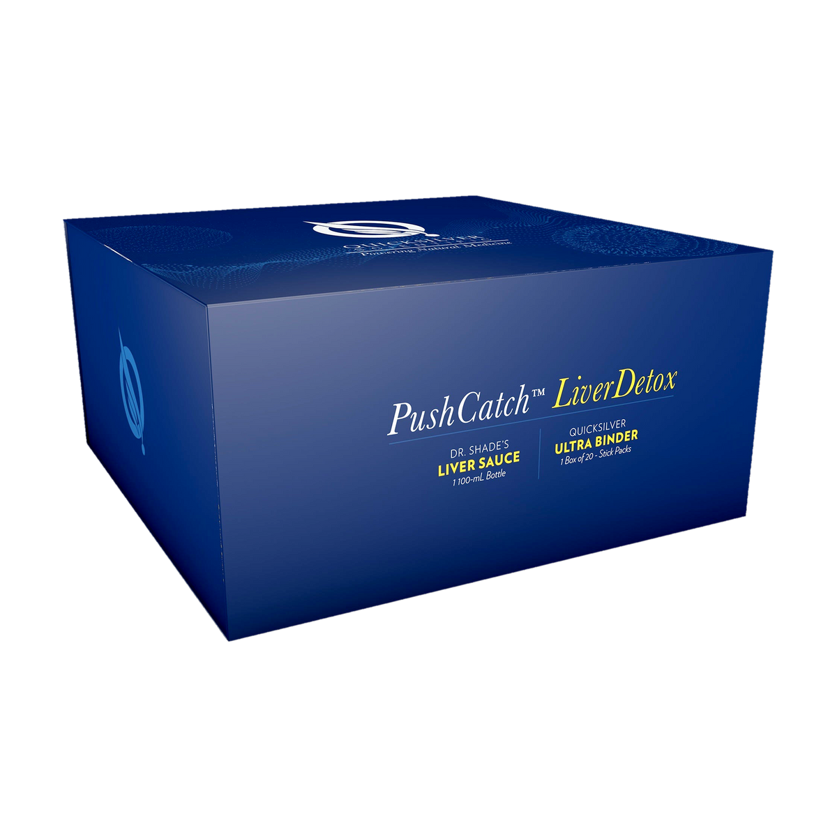 A supplement container of PushCatch™ Liver Detox (Protocol) by Quicksilver