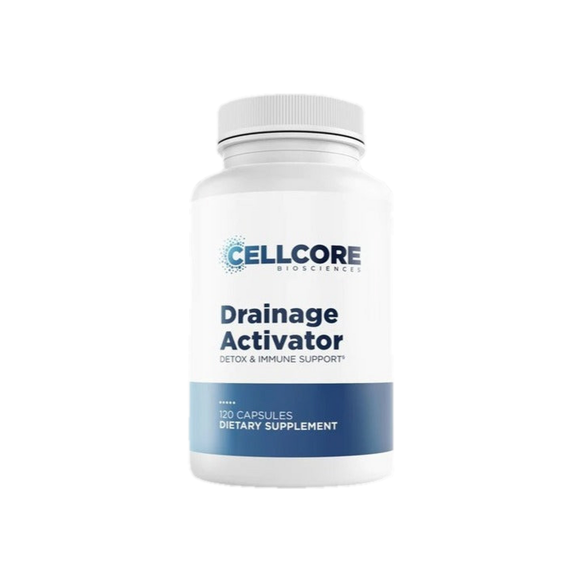 A supplement container of Drainage Activator 120c by Cellcore