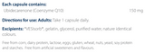 Text listing the ingredients including Ubidecarenone, Coenzyme q10, VESIsorb
