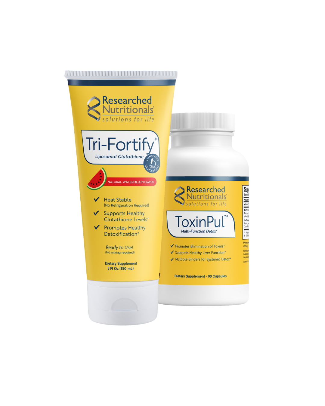 A supplement container of Revitalizing Detox Duo (Watermelon) by Researched Nutritionals