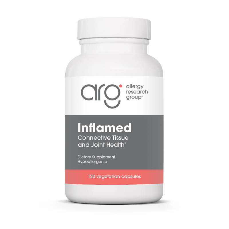 A Supplement container with the name InflaMed by Allergy research Group.