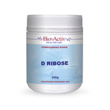 A Supplement container with the name D Ribose (240g) by Bio-Active.
