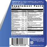 label on supplement bottle displaying ingredients: Thiamin, Riboflavin, Niacin, methylated B6, Folate, methylcobolamin, Pantothenic acid, mgnesium, Zinc, selenum, manganese, molybdenum, Taurine, trimethylglycine, dimethylglycine, glycin, l-methionine, calcium D-glucarate, MSM, N-Acetyl L-Cystein, NAC, Alpha Lipoic Acid, Milk Thistle Seed Extract (Silybum marianum), Dandelion Leaf Extract (Taraxacum officinale) , Gingko Leaf Extract (Ginkgo biloba)
