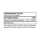 Ingredients including Vitamin B12, Methylcobalamin.