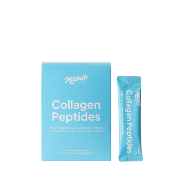 A Box of Single sachets (30) Collagen Peptides (bovine) by Mitchells Nutrition.