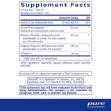 Text listing the ingredients including Vitamin D, Sensoril,  Rhodiola, Magnolia, L-theanine