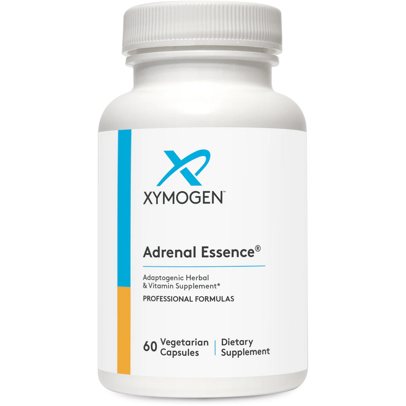 A Supplement container with the name Adrenal Essence by Xymogen.