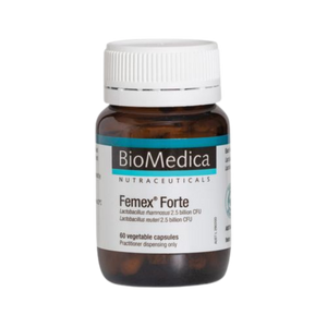 A Supplement container with the name Femex Forte by BioMedica 