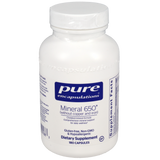 A  Supplement container with the name Mineral 650 (without Copper & Iron) by Pure Encapulations.