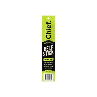 A supplement container of Organic Beef Stick (Mexican) by Chief Nutrition