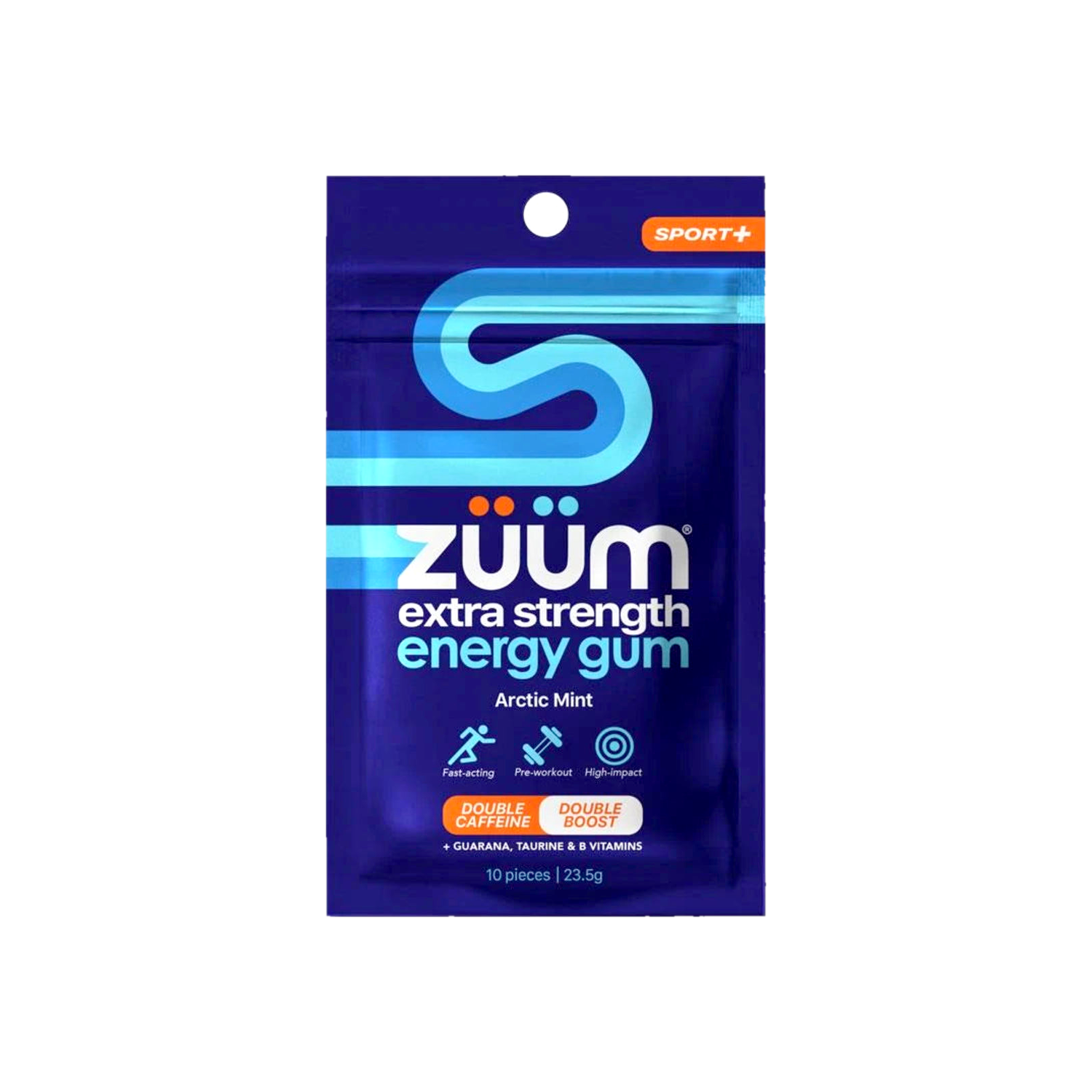 A Supplement packet with the name Zuum extra strength energy gum (Arctic Mint) by Zuum Gum
