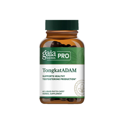 A Supplement container with the name TongkatADAM by Gaia Herbs Pro.