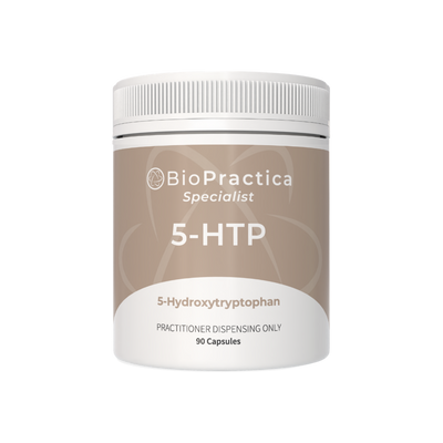 A supplement container of 5-HTP by Bio-Practica