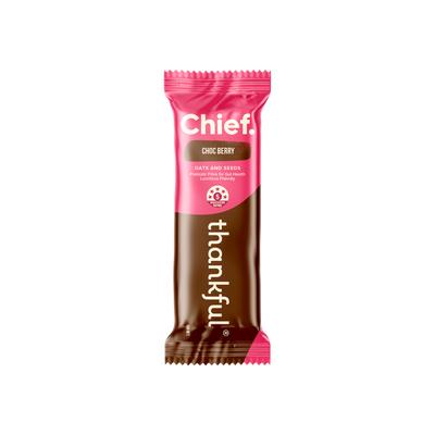 A supplement container of Thankful Bar Choc (Berry) by Chief Nutrition