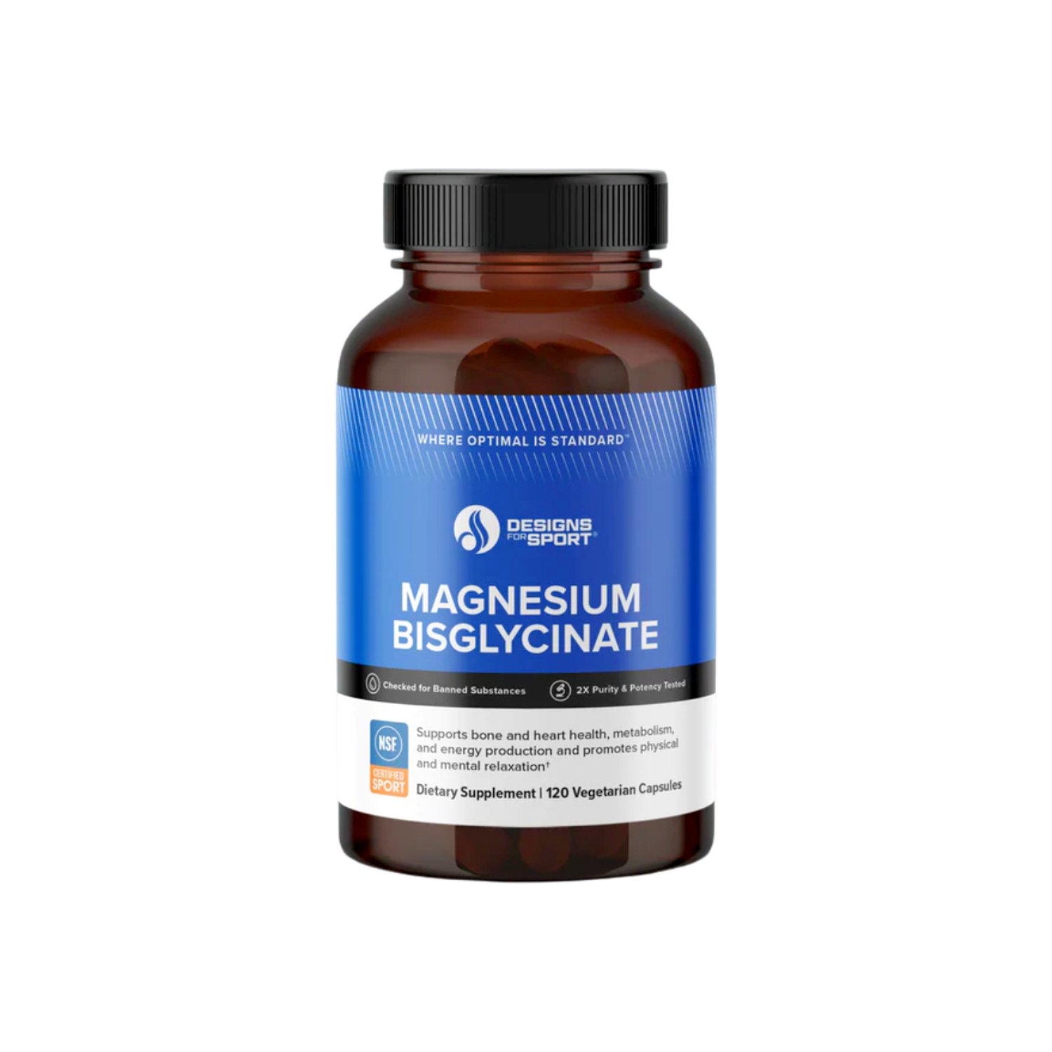 A supplement container of Magnesium Bisglycinate by Designs for Sport