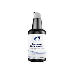 A supplement container of Liposomal NMN Synergy by Designs for Health - USA