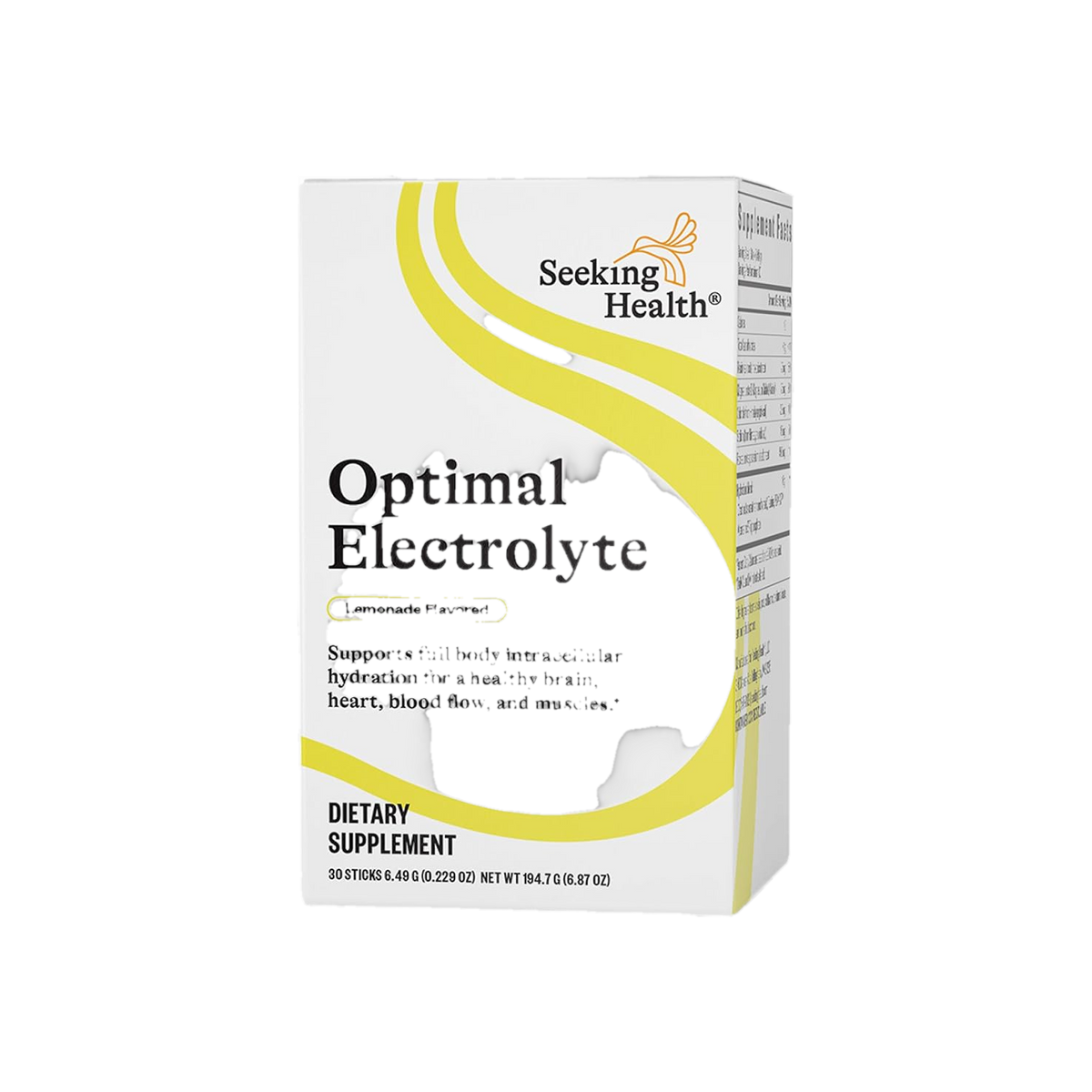 A Supplement container with the name Optimal Electrolyte (Lemonade) by Seeking Health