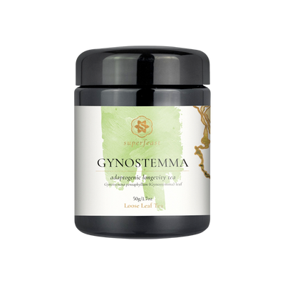 A supplement container of Gynostemma Tea by SuperFeast