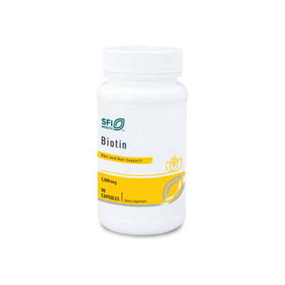 A supplement container of Biotin by SFI Health