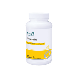 A supplement container of L-Tyrosine, 100caps by SFI Health