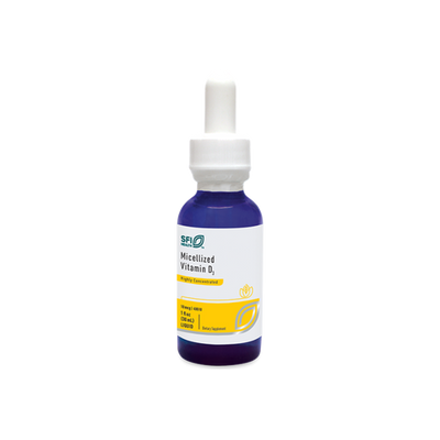 A supplement container of Micellized Vitamin D3 Liquid by SFI Health
