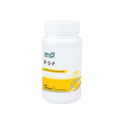 A supplement container of P-5-P by SFI Health