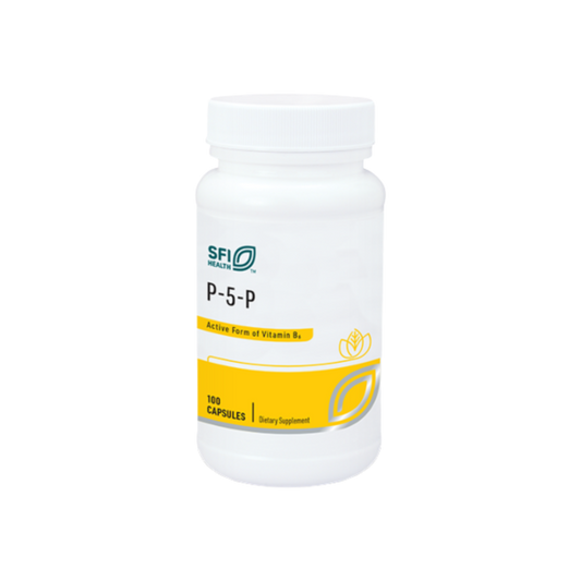 A supplement container of P-5-P by SFI Health