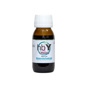 A supplement container of hbY (Yeast Infection) 50ml by Homeobotanicals