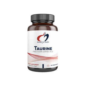 A Supplement container with the name Taurine by Designs for Health USA