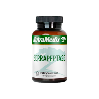 A supplement container of Serrapeptase by NutraMedix