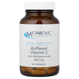 A Supplement container with the name Buffered Vitamin C (500mg) by Metabolic Maintenance.