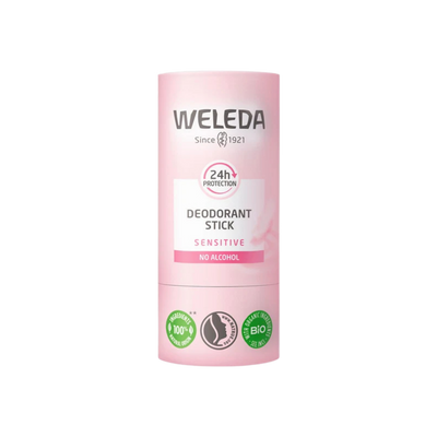 A supplement container of Sensitive Deodorant Stick by Weleda