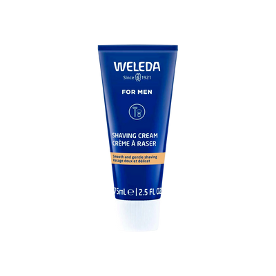 A supplement container of Shaving Cream for Men by Weleda