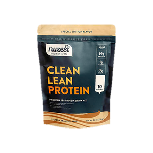 A supplement container of Clean Lean Protein 250g (Salted Caramel) Special edition by Nuzest
