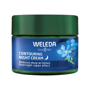 A supplement container of Contouring Night Cream - Blue Gentian & Edelweiss by Weleda