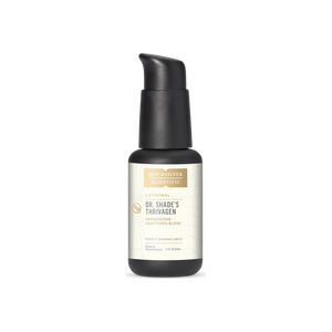 A supplement container of Thrivagen Adaptogenic Elixir - Liposomal by Quicksilver