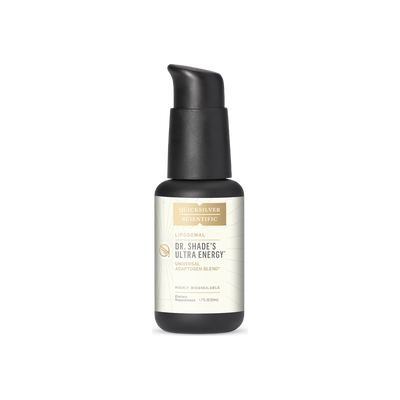 A supplement container of Ultra Energy - Liposomal by Quicksilver