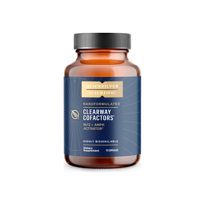 A supplement container of Clear Way Cofactors by Quicksilver