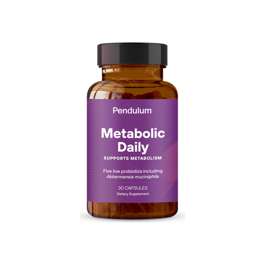 A supplement container of Metabolic Daily by Pendulum