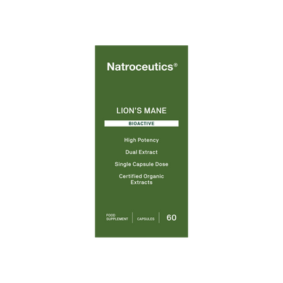 A supplement container of Lions Mane BioActive by Natroceutics