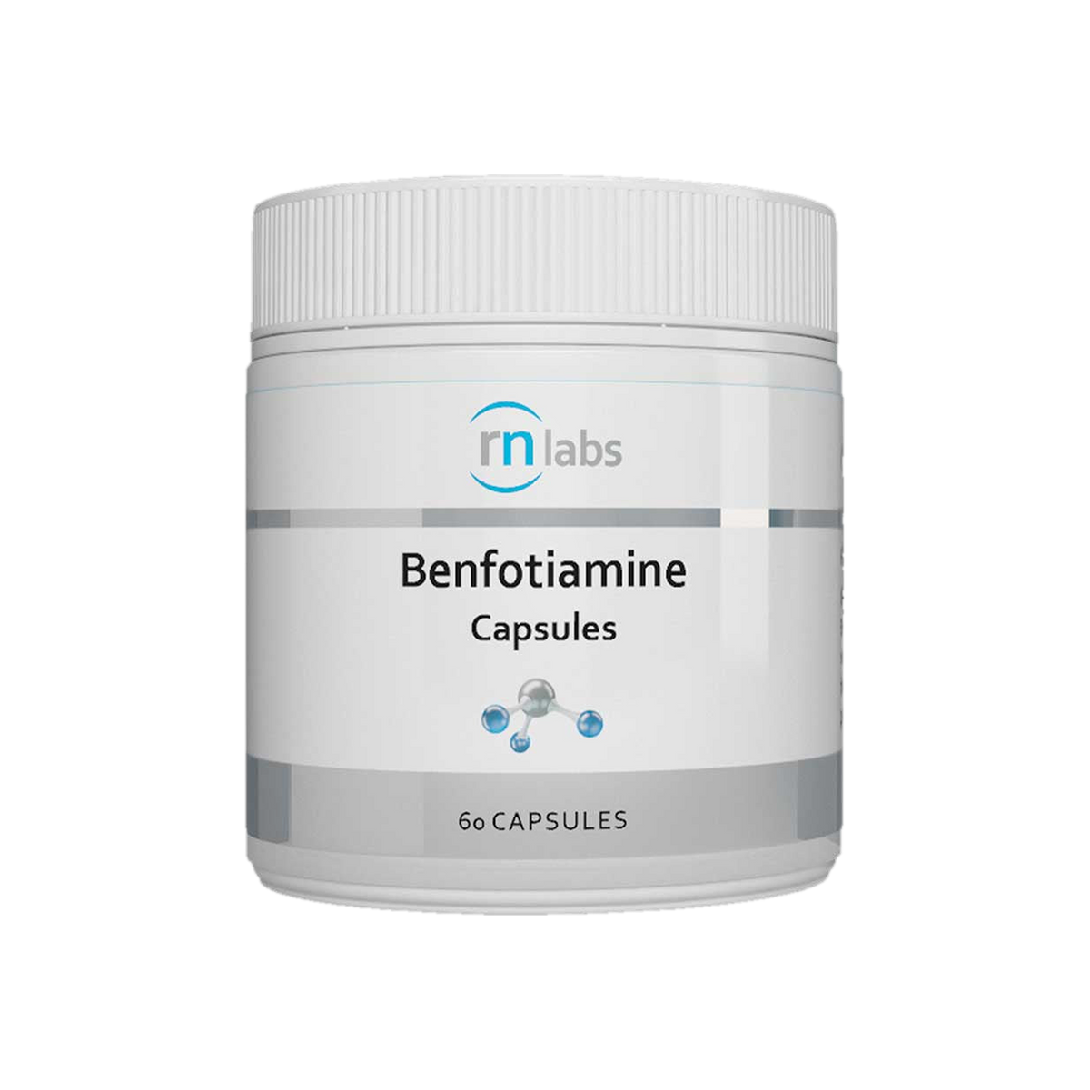 A Supplement container with the name Benfotiamine by RN Labs