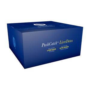 A supplement container of PushCatch™ Liver Detox (Protocol) by Quicksilver