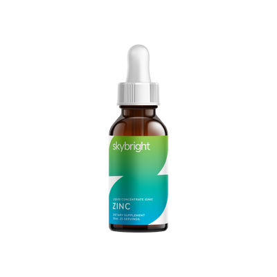 A supplement container of Zinc Liquid Mineral by Skybright