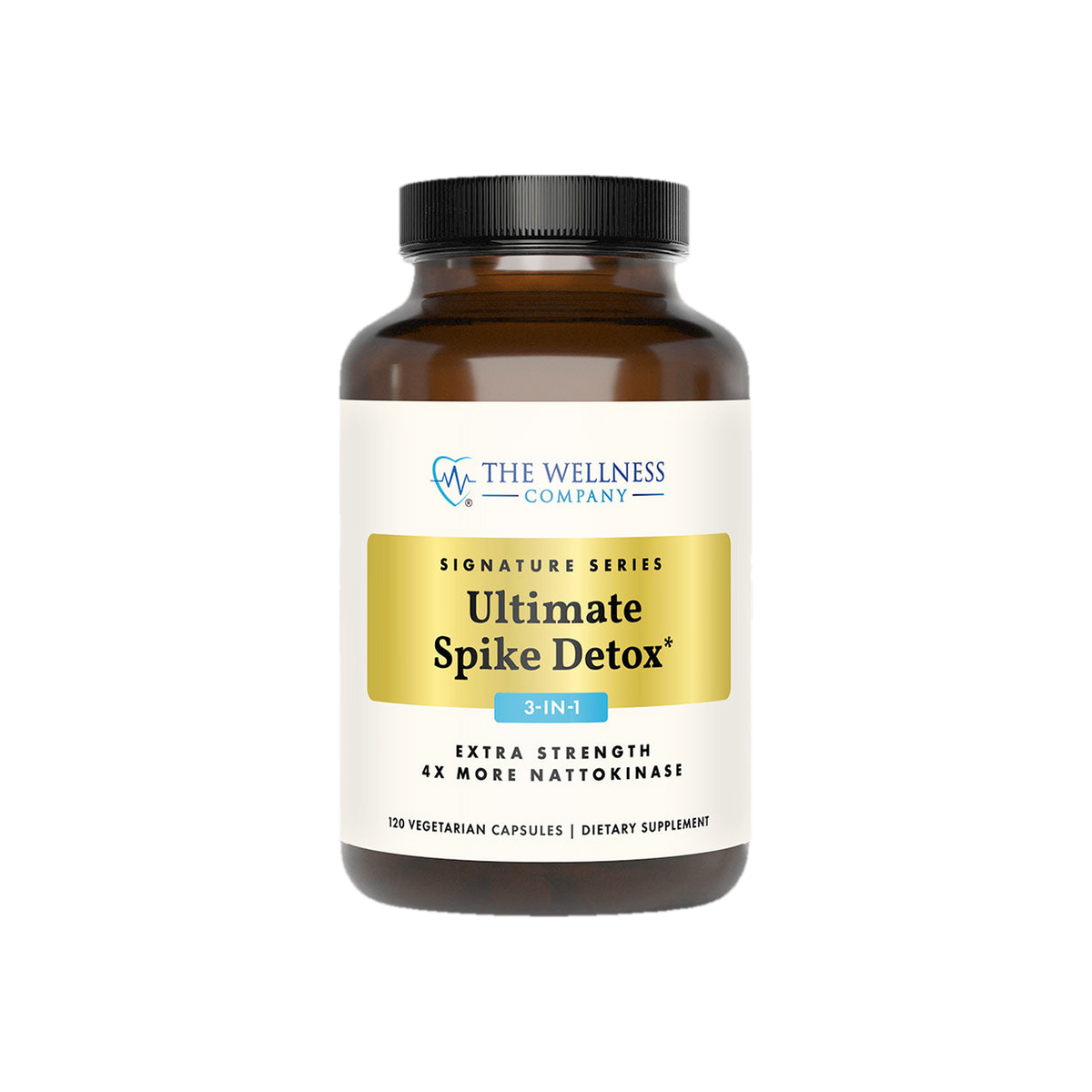 A supplement container of Ultimate Spike Detox 120c by The Wellness Company