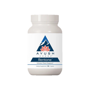 A supplement container of Rentone 90 caplets by Ayush Herbs