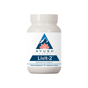 A supplement container of Livit-2 90t by Ayush Herbs
