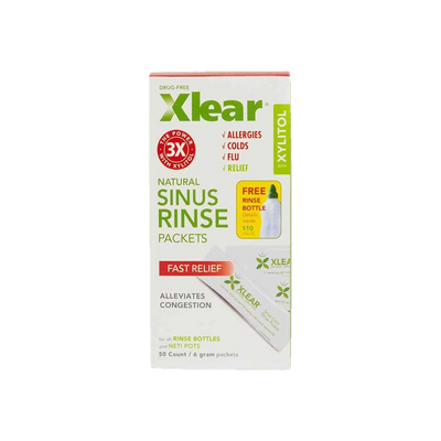 A supplement container of Sinus Rinse Solution Refills 50 packets by Xlear