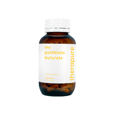 A supplement container of my postbiotic butyrate 120c by Therapure